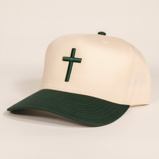 Forest and Cream Cross Hat