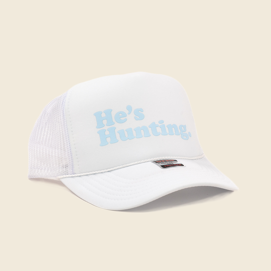 White He's Hunting Hat